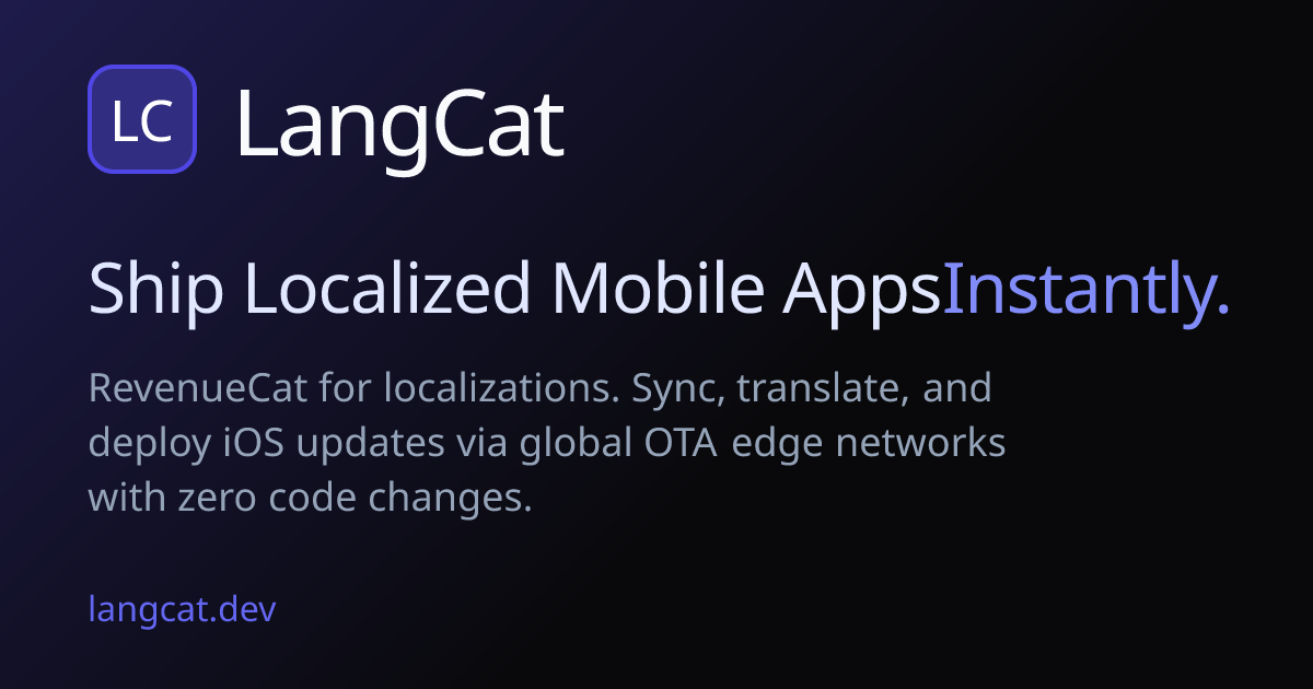 LangCat — OTA Localization for iOS